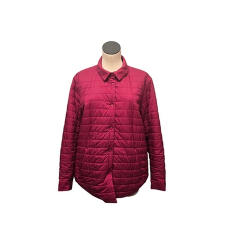 Lululemon Jacket Womens 12 Pink Quilted Snap Front Insulated Nylon Shacket Warm